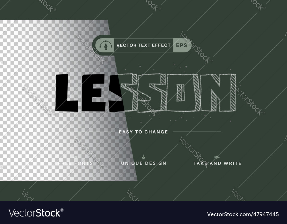 School board - editable text effect font style vector image School board - editable text effect font style