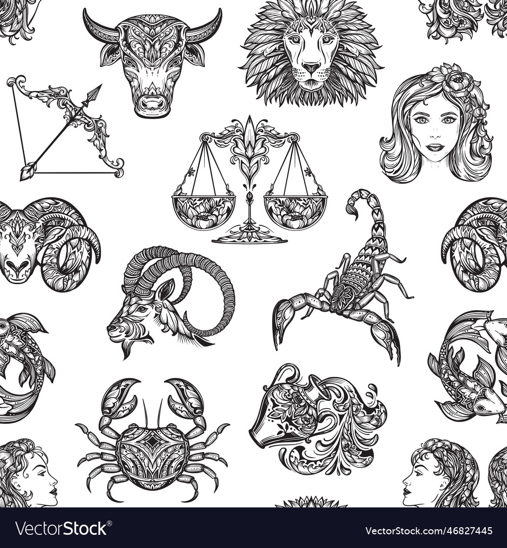 Seamless pattern with black and white hand Vector Image