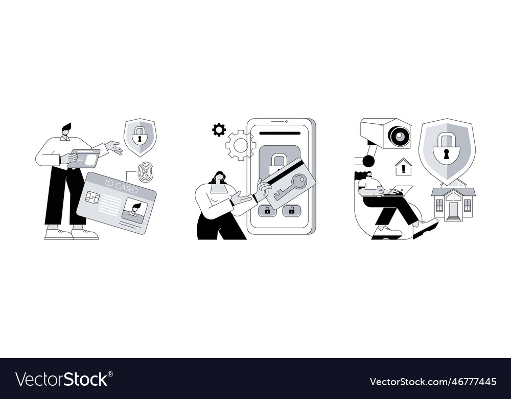 Security and identity verification abstract vector image Security and identity verification abstract