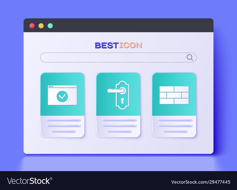 Set door handle secure your site with https ssl vector image Set door handle secure your site with https ssl