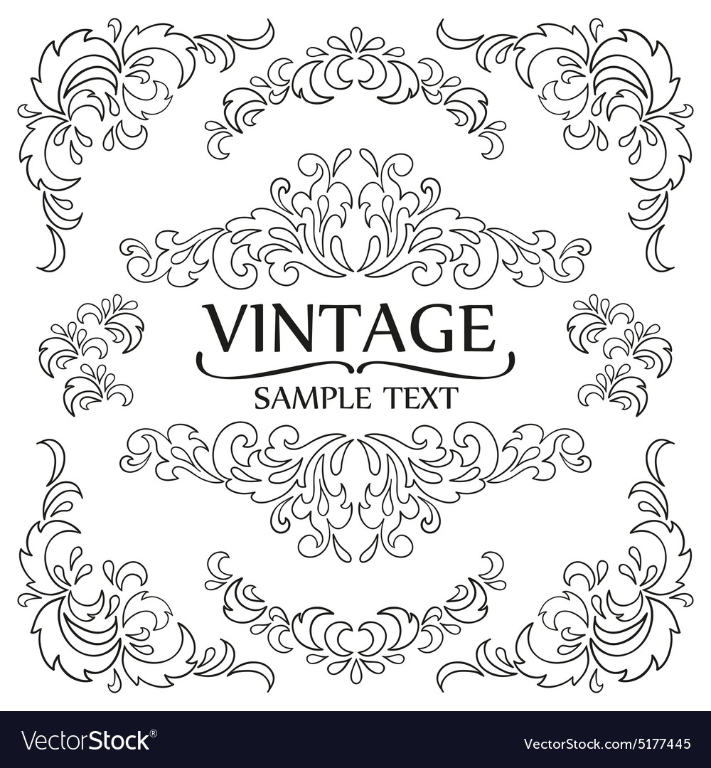 Set of calligraphic design elements
