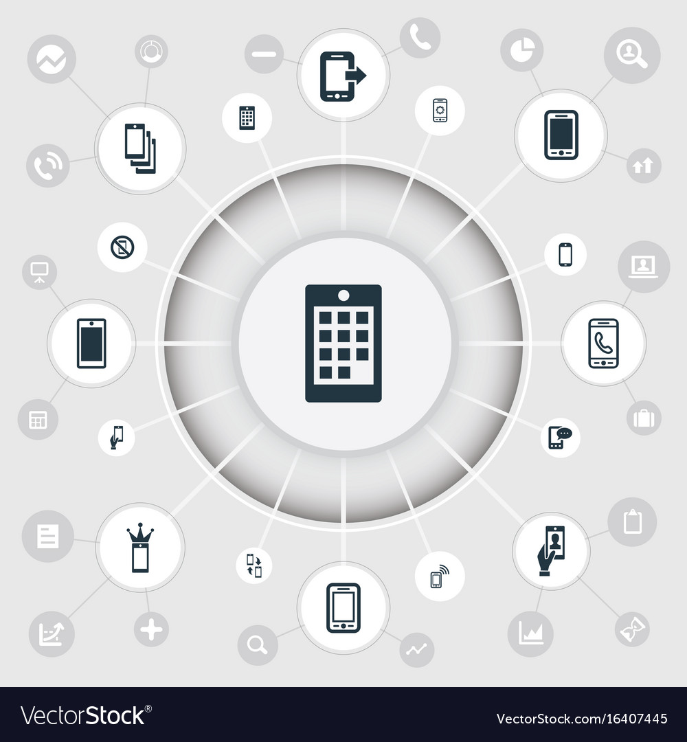Set of simple mobile icons