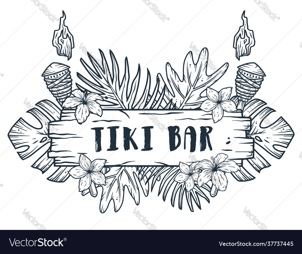 Surfing tiki mask hawaii bar ethnic surf Vector Image