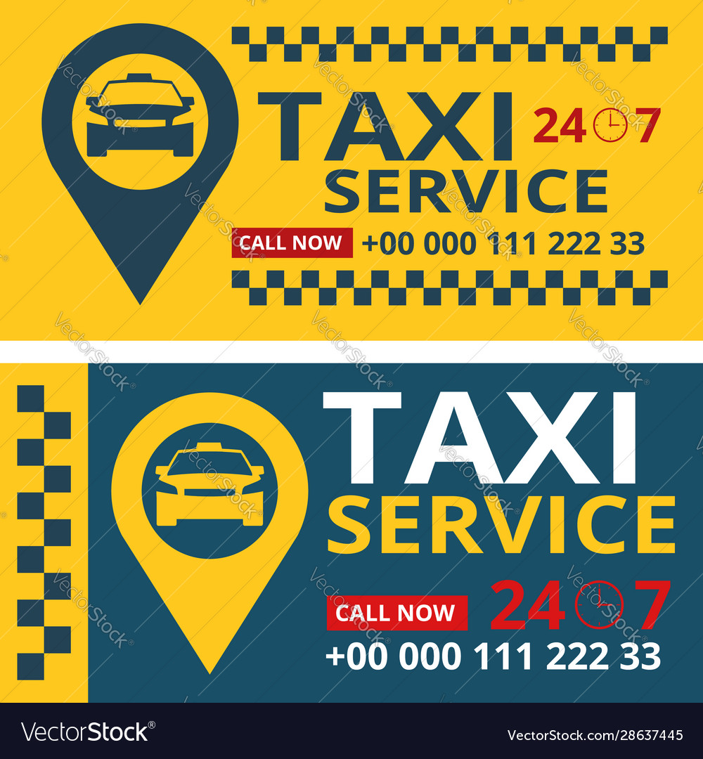 Taxi Banner Design Template For Taxi Service Vector Image