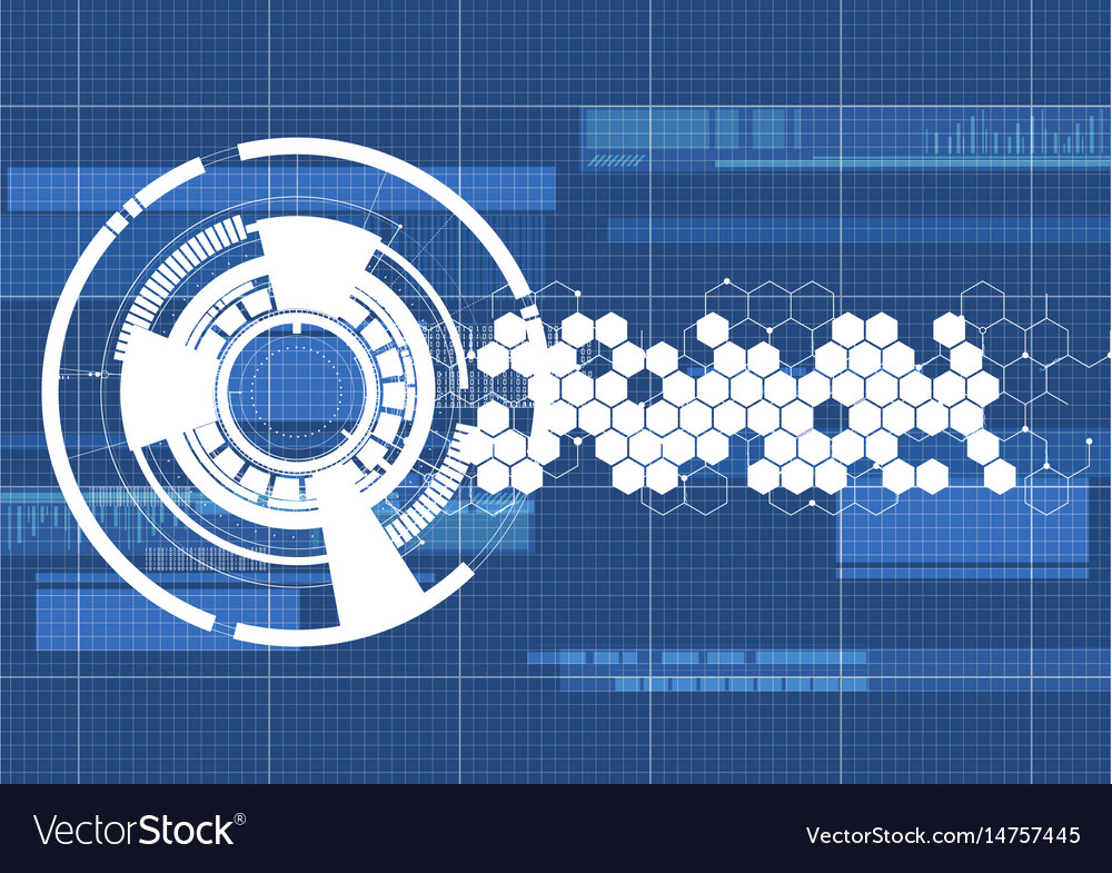 Technological blueprint technical haxagon