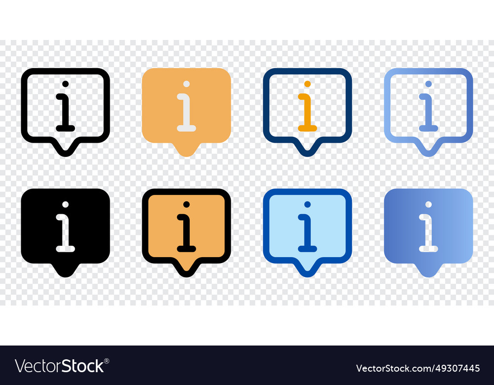 Tool tip icons in different style vector image Tool tip icons in different style