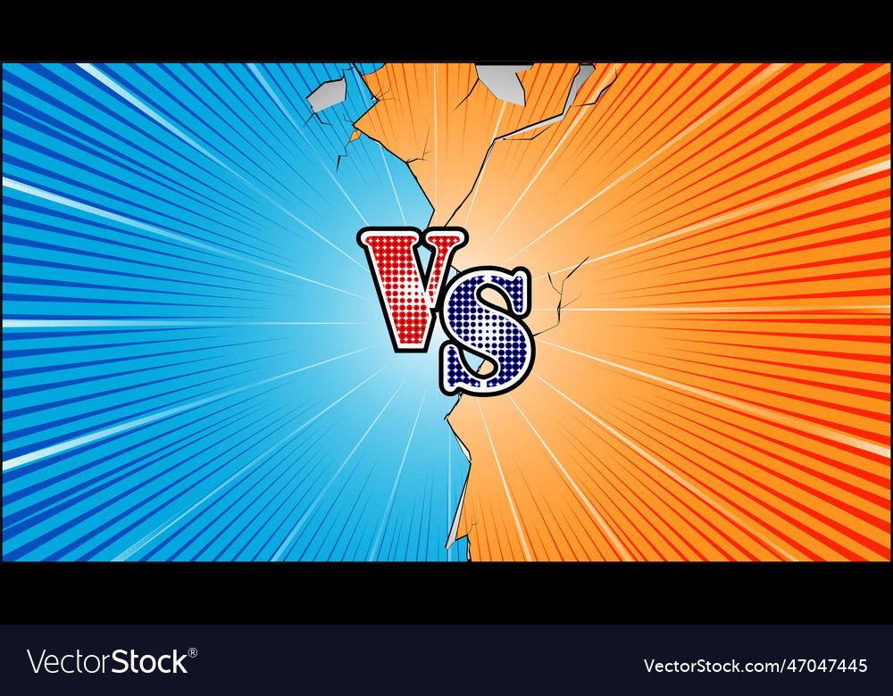 Versus art frame with cracked textur Royalty Free Vector