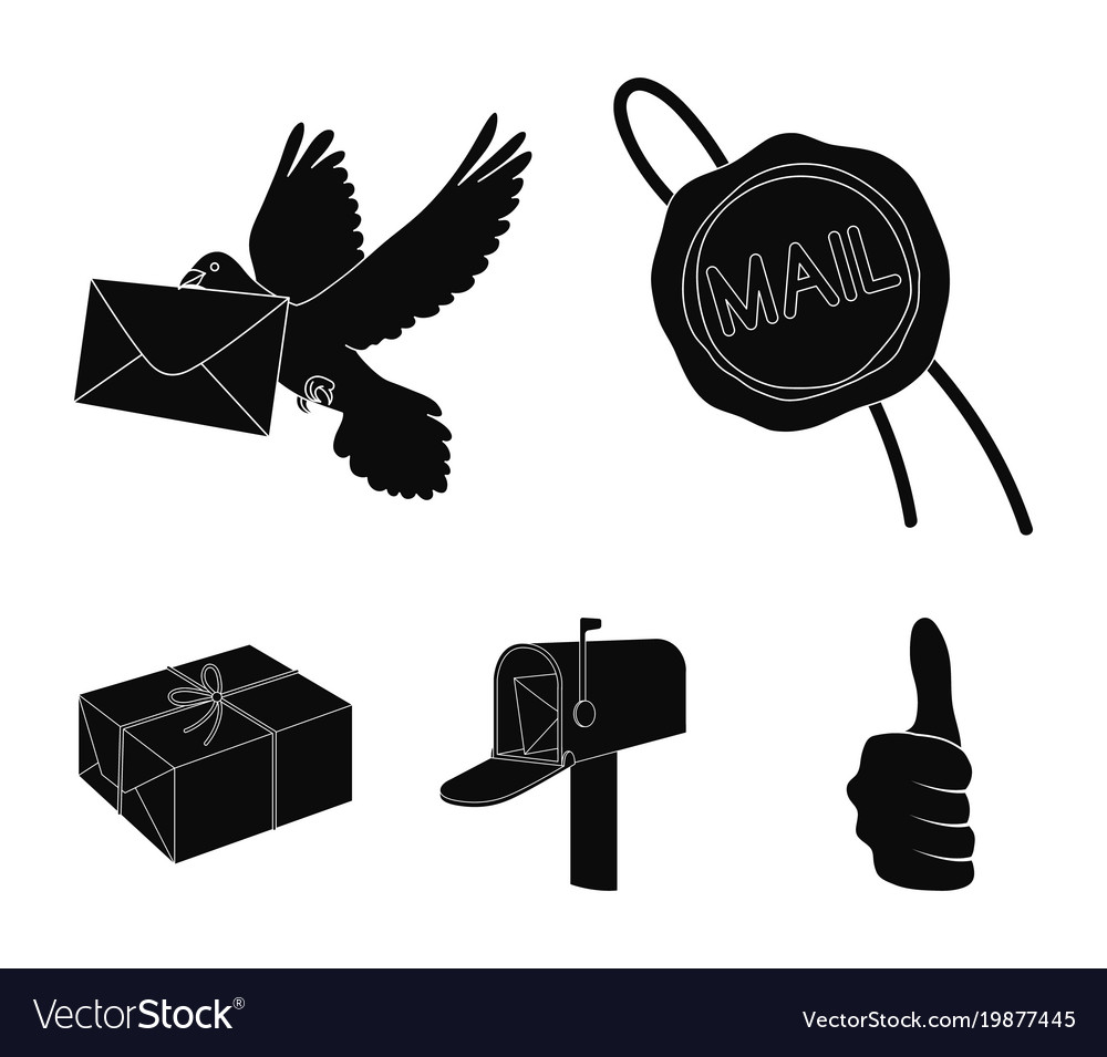 Wax seal postal pigeon with envelope mail box
