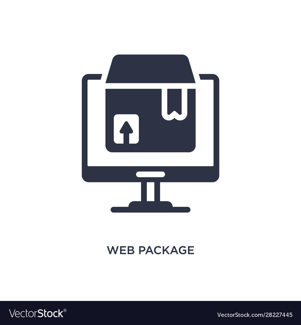 Web package icon on white background simple