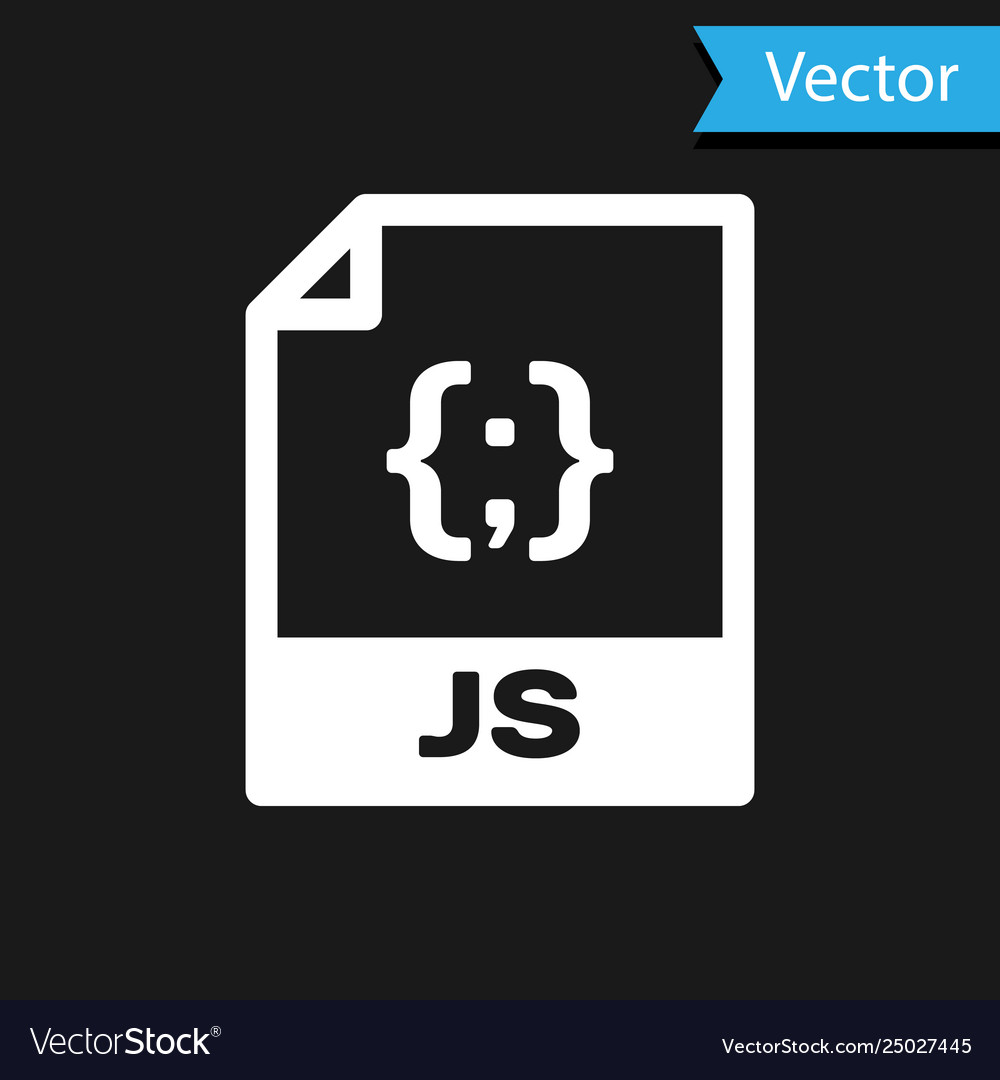 White js file document icon download button vector image White js file document icon download button