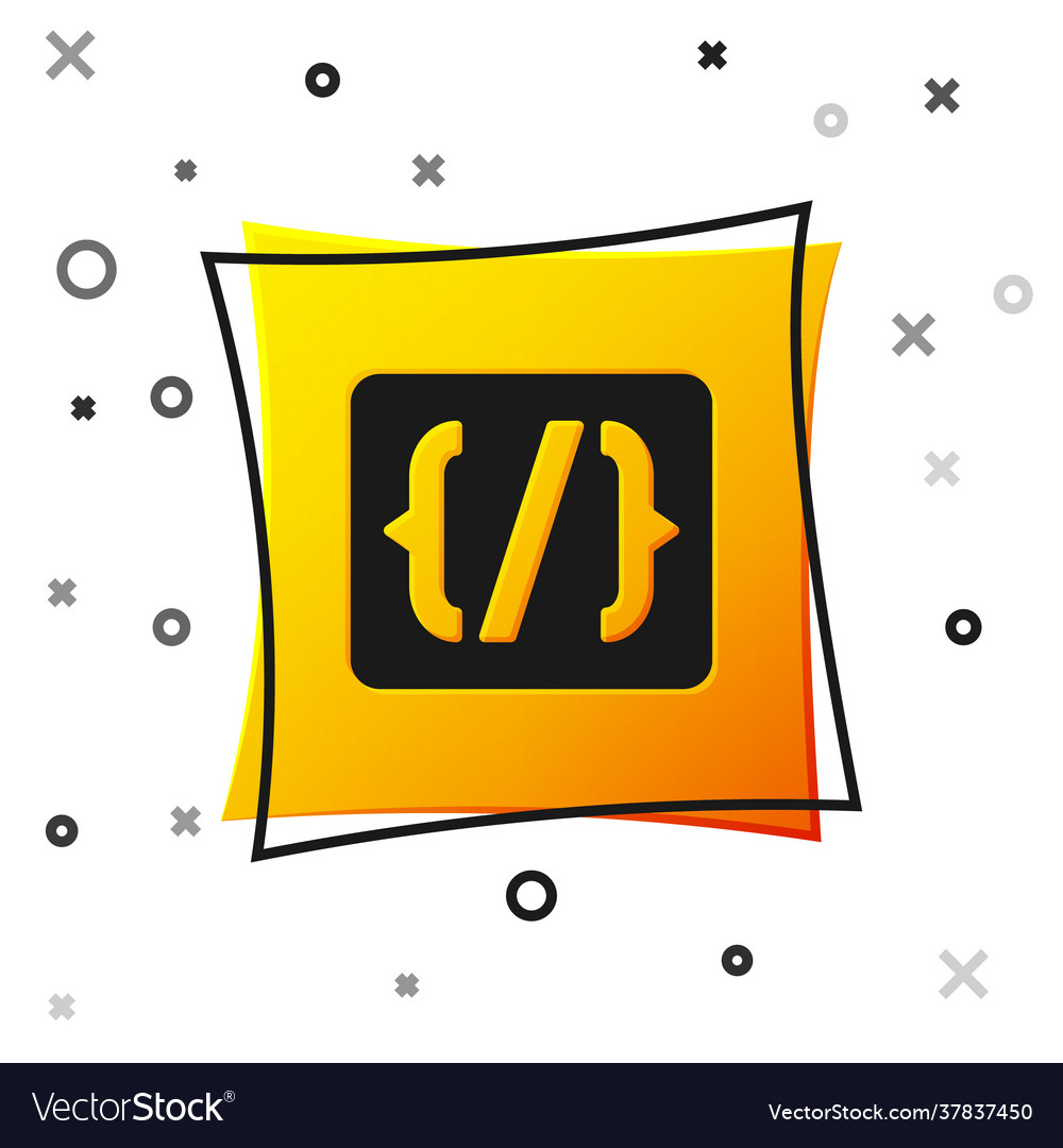 Schwarze Programmiersprache Syntax-Symbol isoliert vector image Schwarze Programmiersprache Syntax-Symbol isoliert