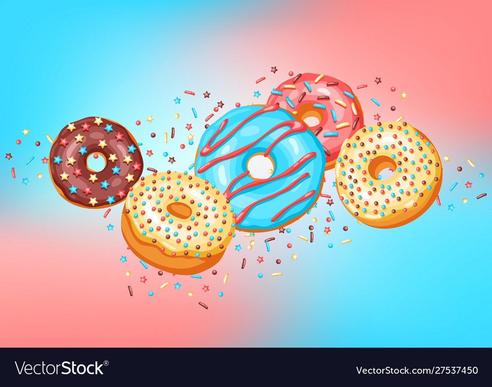 Card with glaze donuts and sprinkles