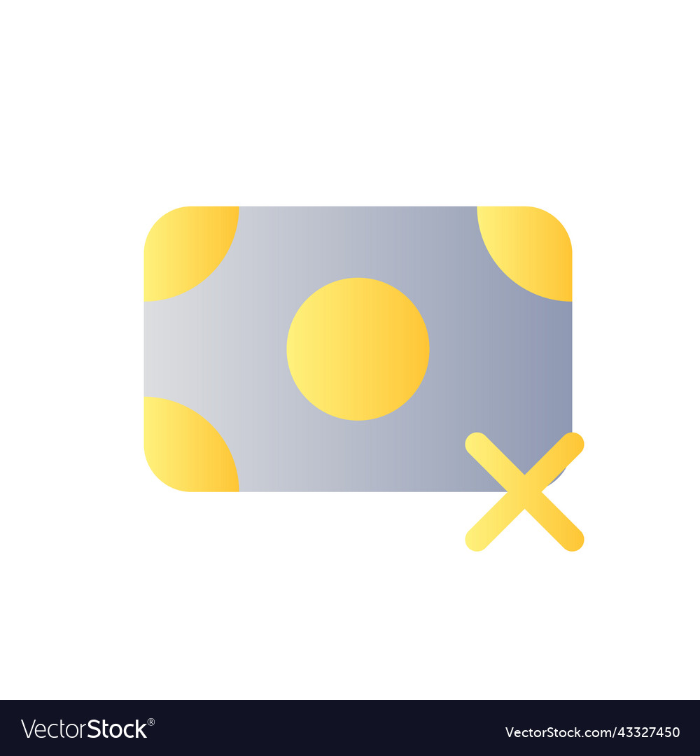 Cashless payment only flat gradient color ui icon vector image Cashless payment only flat gradient color ui icon