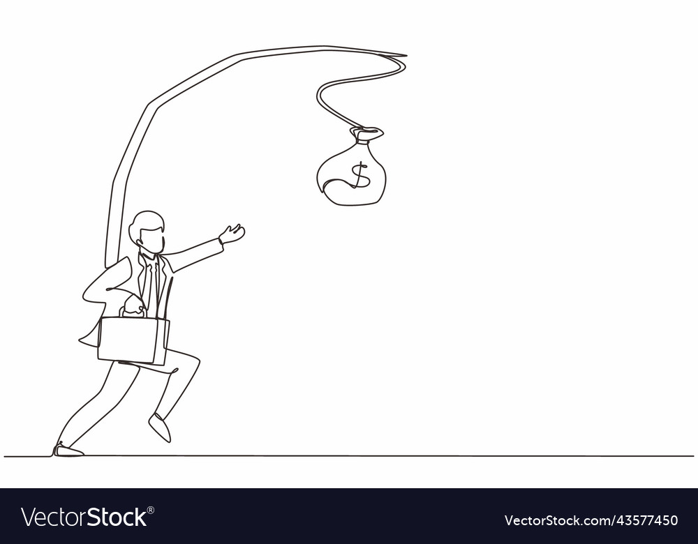 Continuous One Line Drawing Oblivious Businessman Vector Image