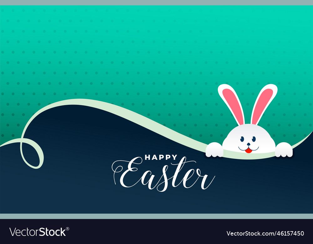 Cute rabbit peeping out easter day background