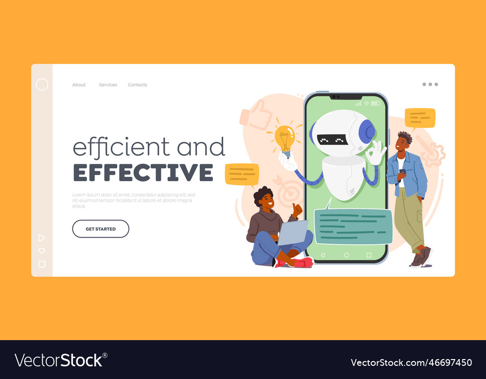 Efficient and effective landing page template vector image Efficient and effective landing page template
