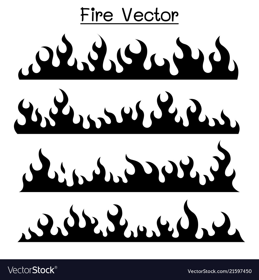 Flame fire icon set Royalty Free Vector Image - VectorStock