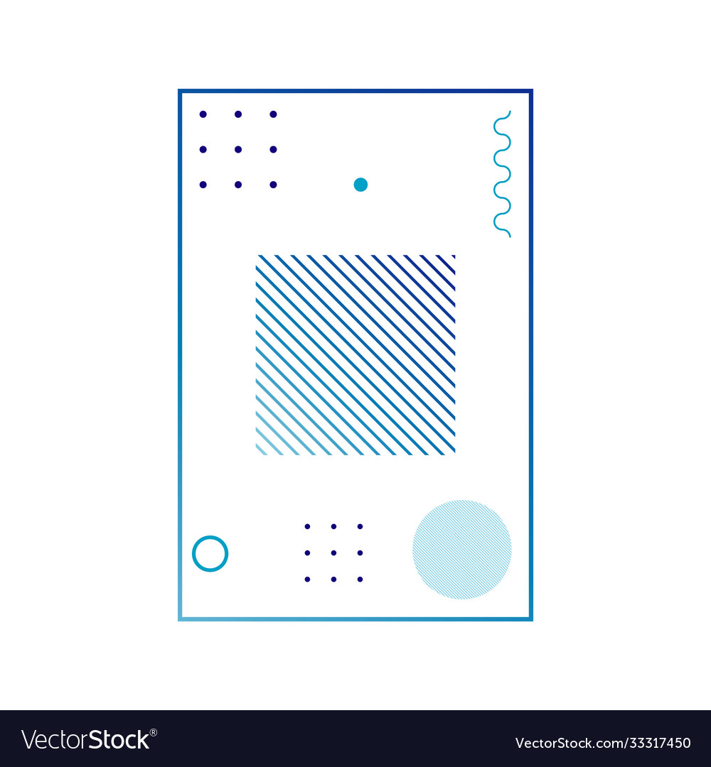 Gradient abstract liquid shape with geometric