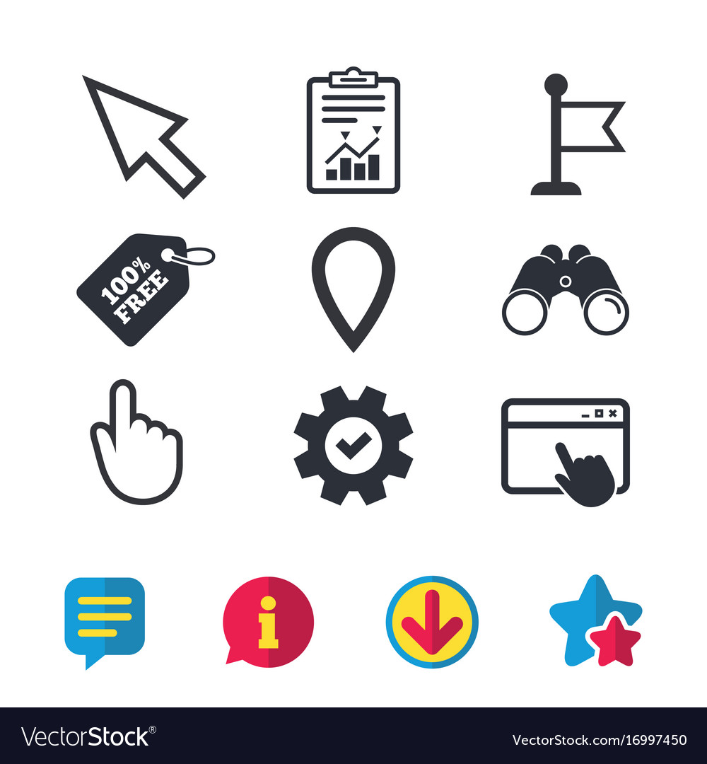 Maus Cursor Symbol Hand oder Flag Pointer Symbole