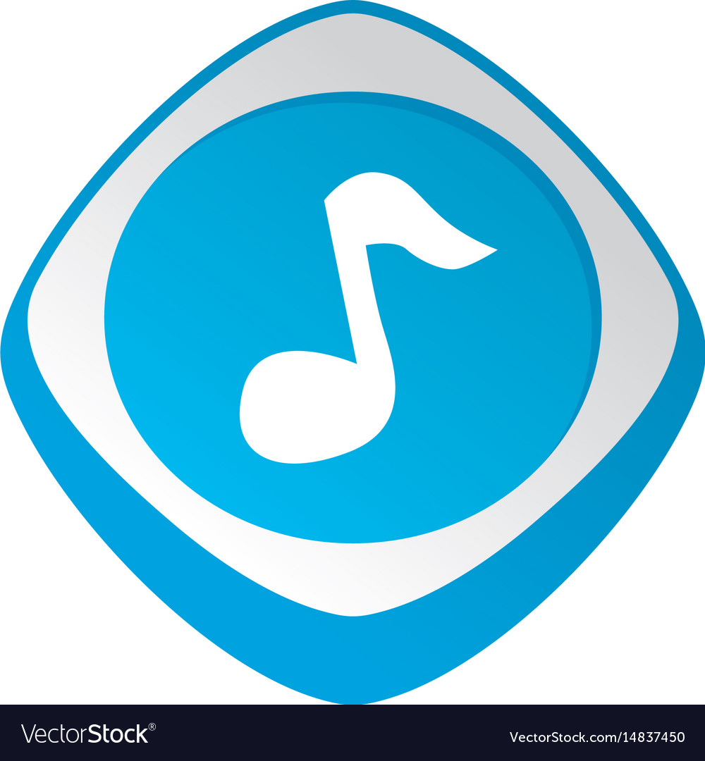 Music audio glossy color app icon button game Vector Image