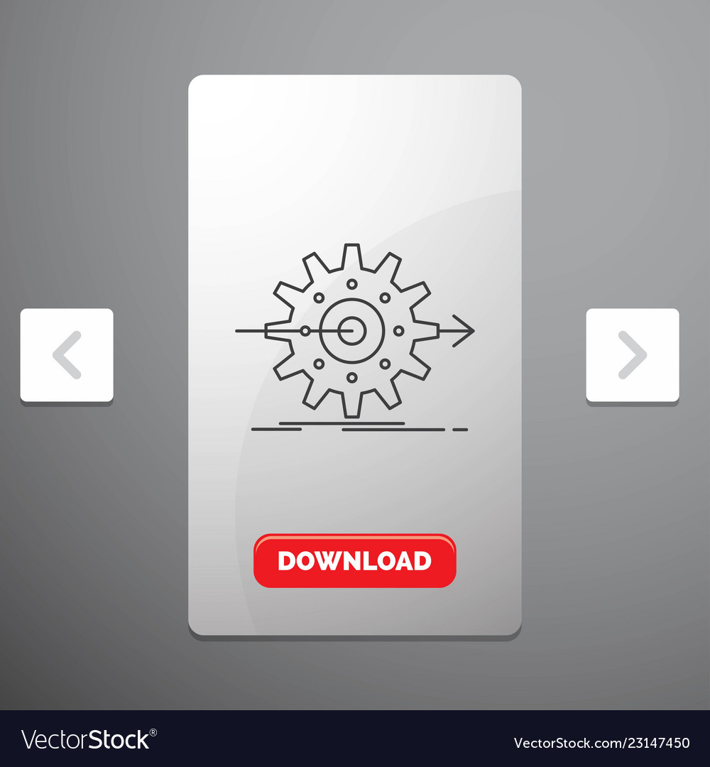 Performance progress work setting gear line icon vector image Performance progress work setting gear line icon