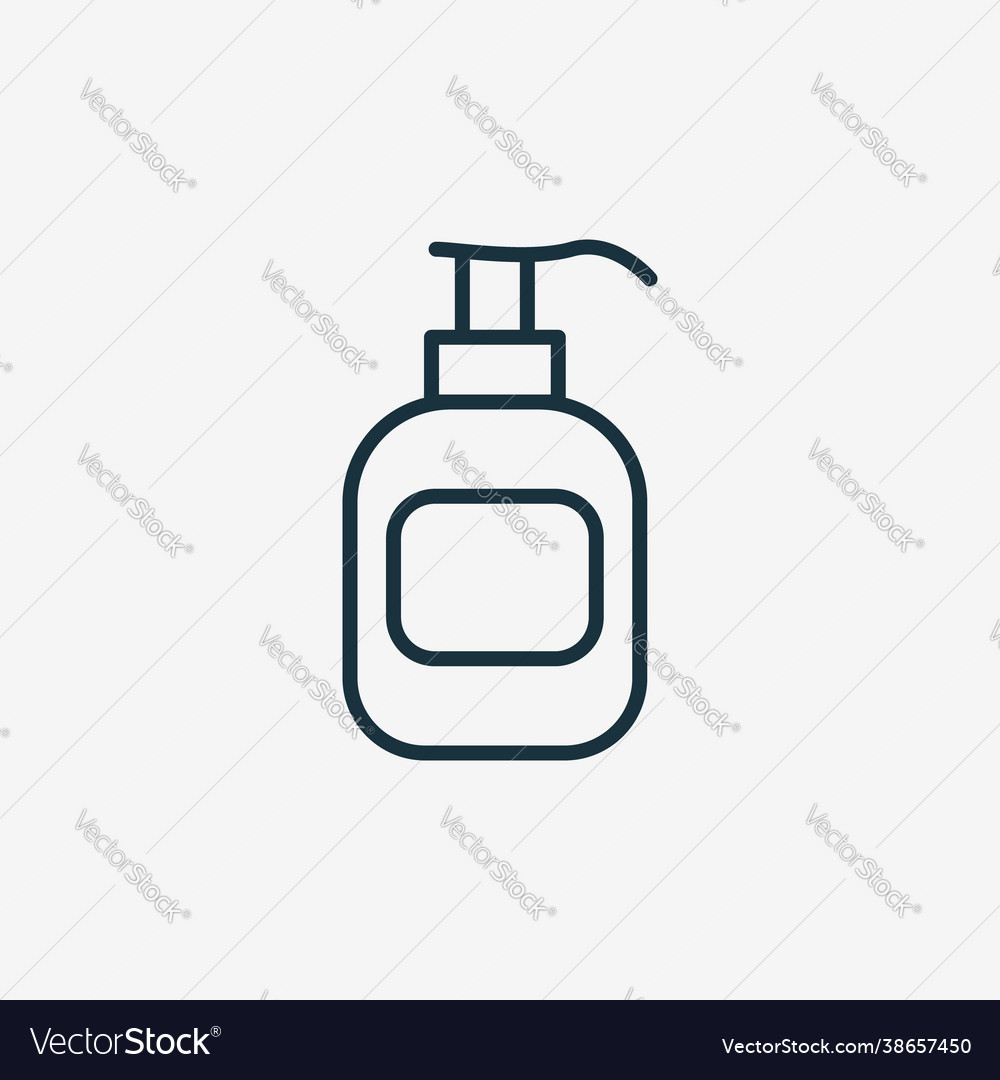 Sanitizer bottle with pump line icon