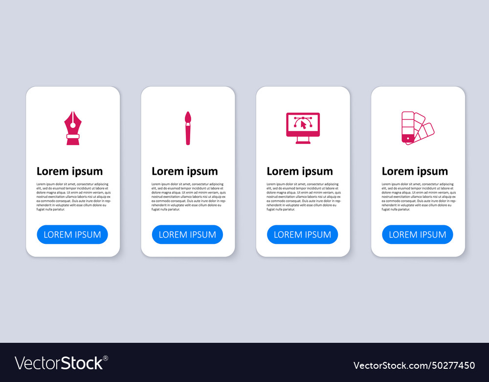 Set color palette guide computer with design vector image Set color palette guide computer with design