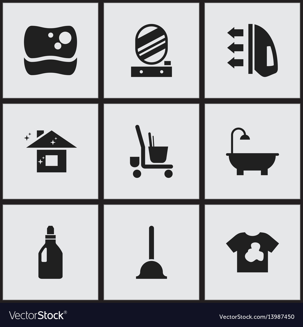 Set of 9 editable dry-cleaning icons includes