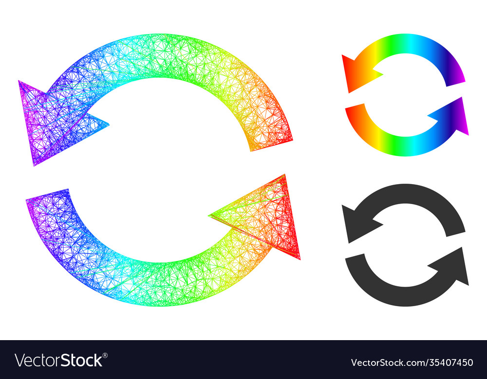 Spectrum net mesh gradient refresh icon Vector Image Spectrum net mesh gradient refresh icon