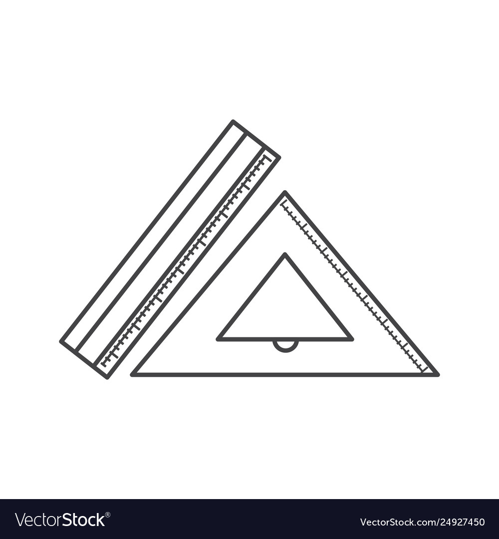 Squaring rule tool isolated icon