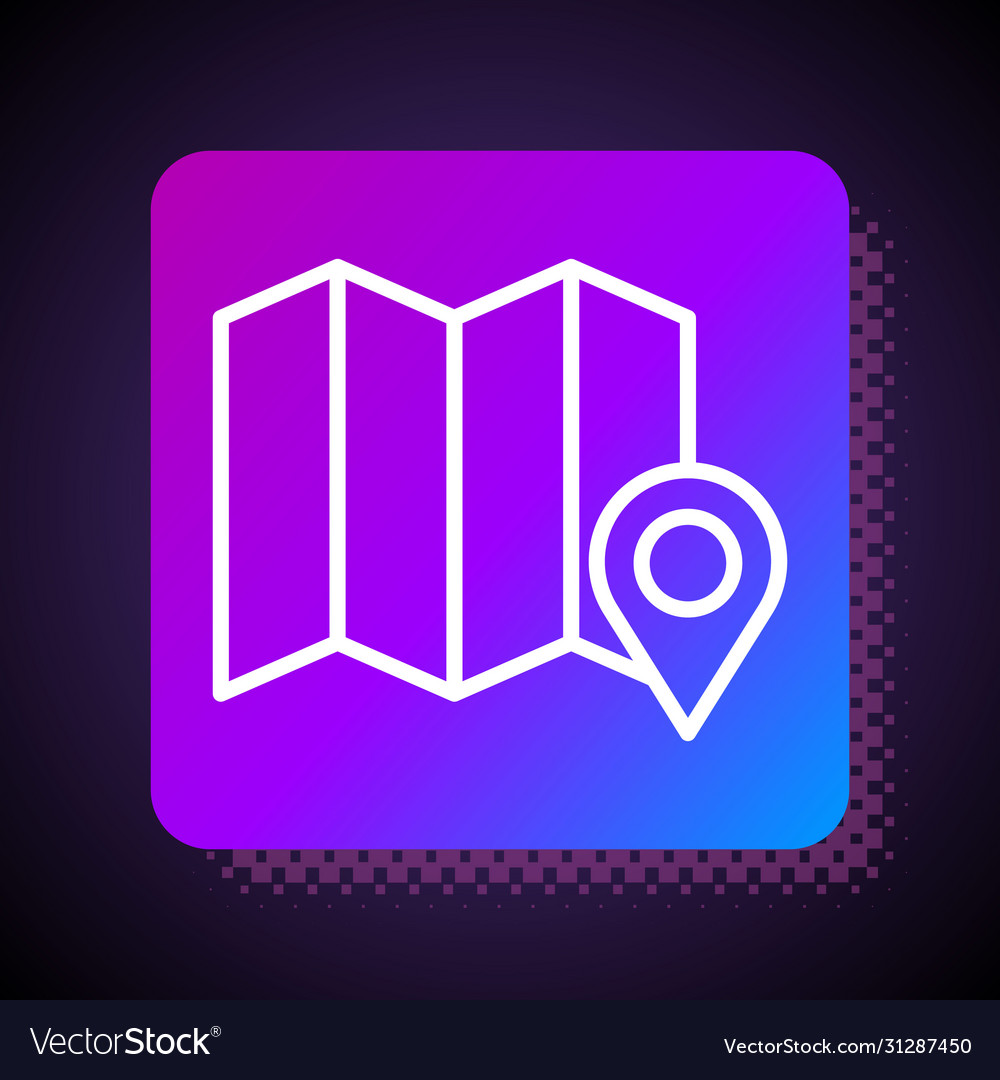 White line location forest on a map icon vector image White line location forest on a map icon