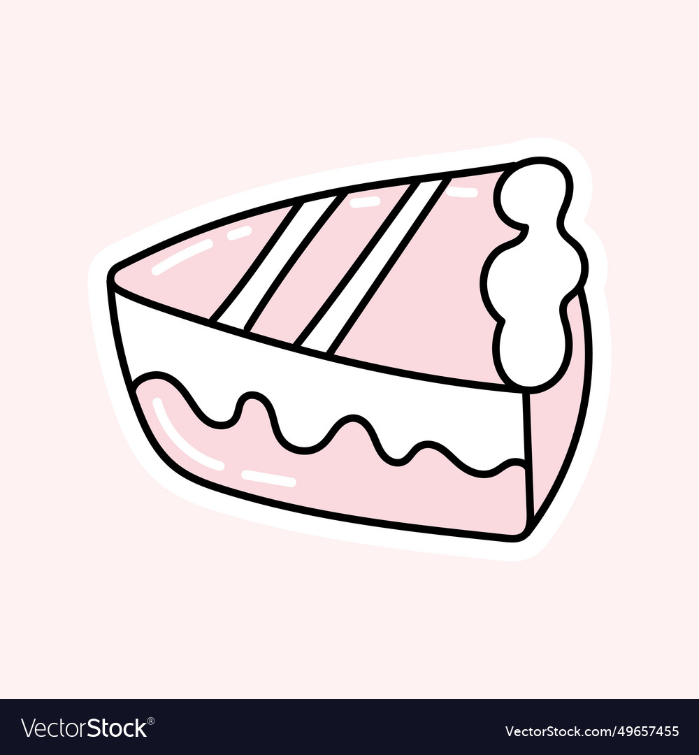 A piece of cake in doodle style