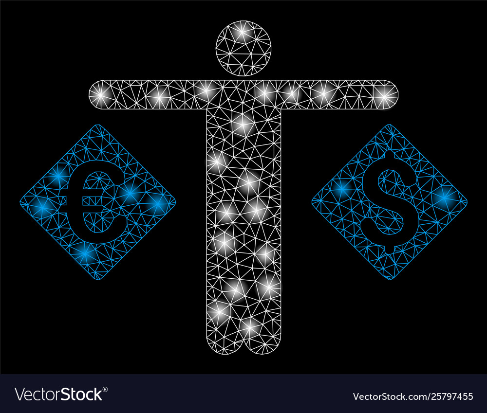 Bright mesh 2d currency trader with flash spots vector image Bright mesh 2d currency trader with flash spots