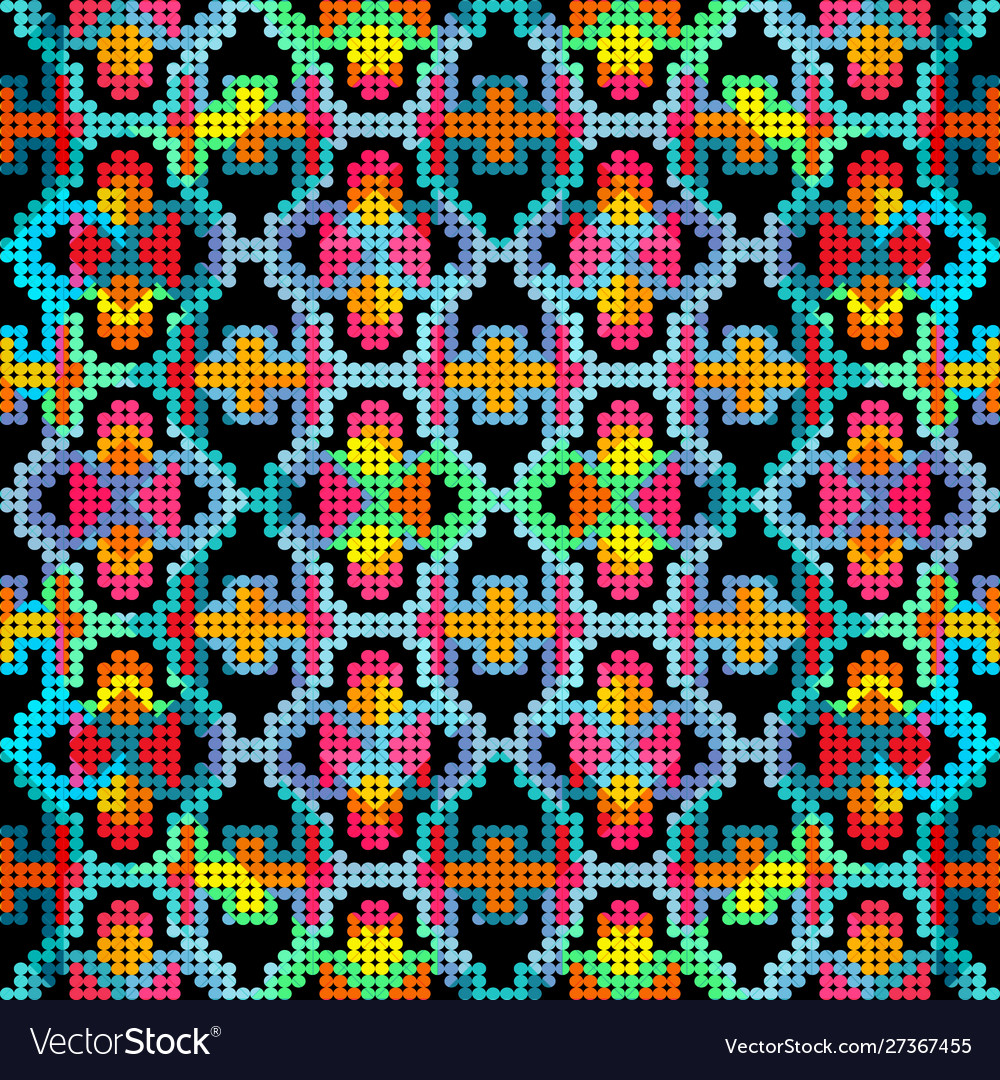 Colored retro abstract seamless pattern vector image Colored retro abstract seamless pattern