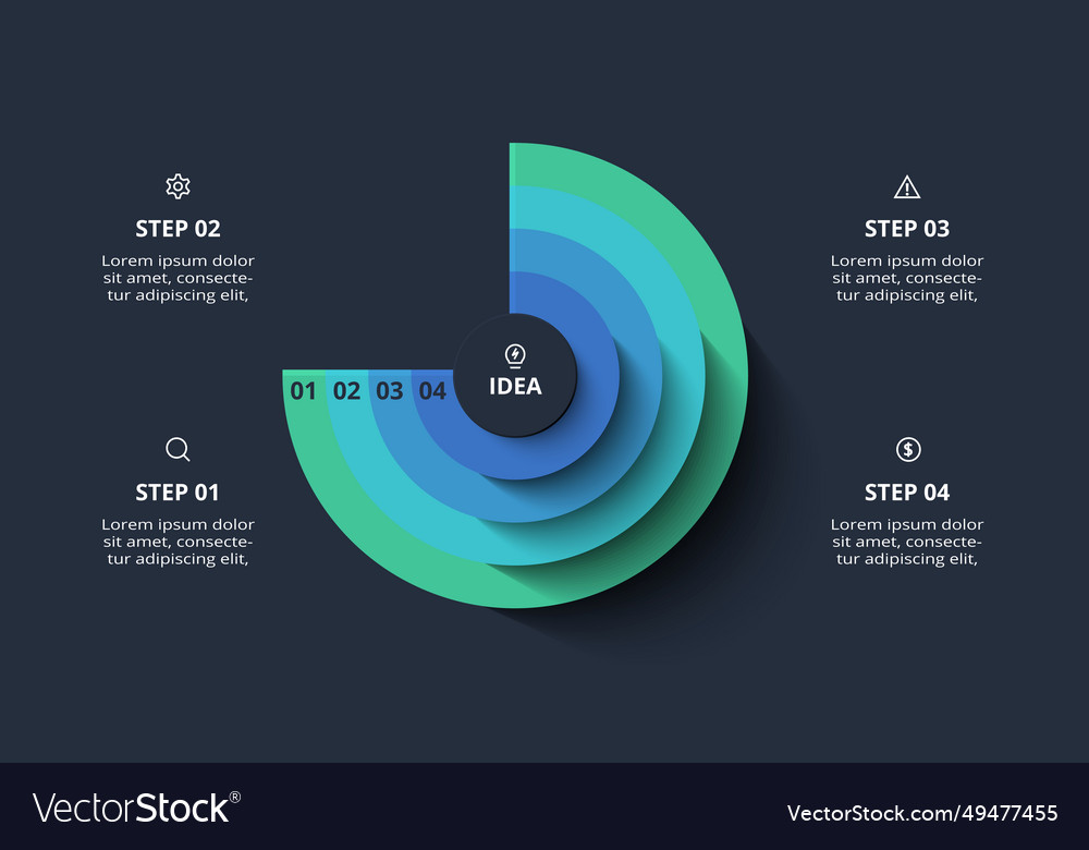 Creative infographic with 4 elements