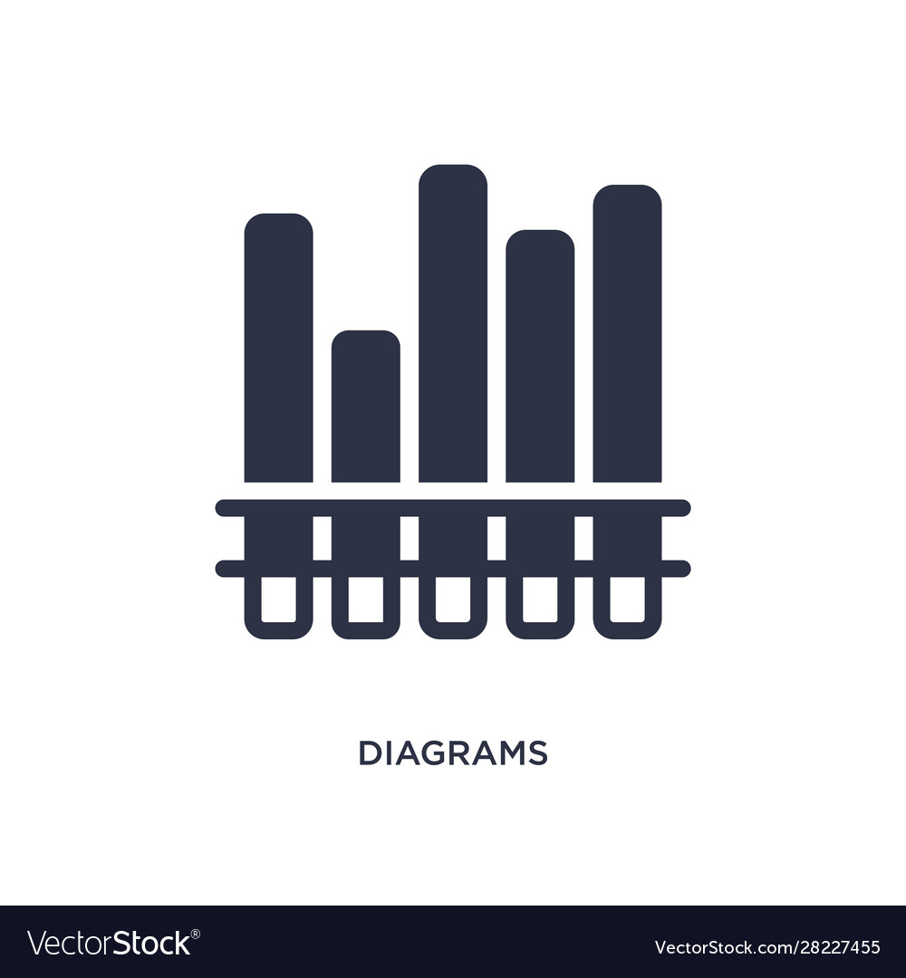 Diagrams icon on white background simple element