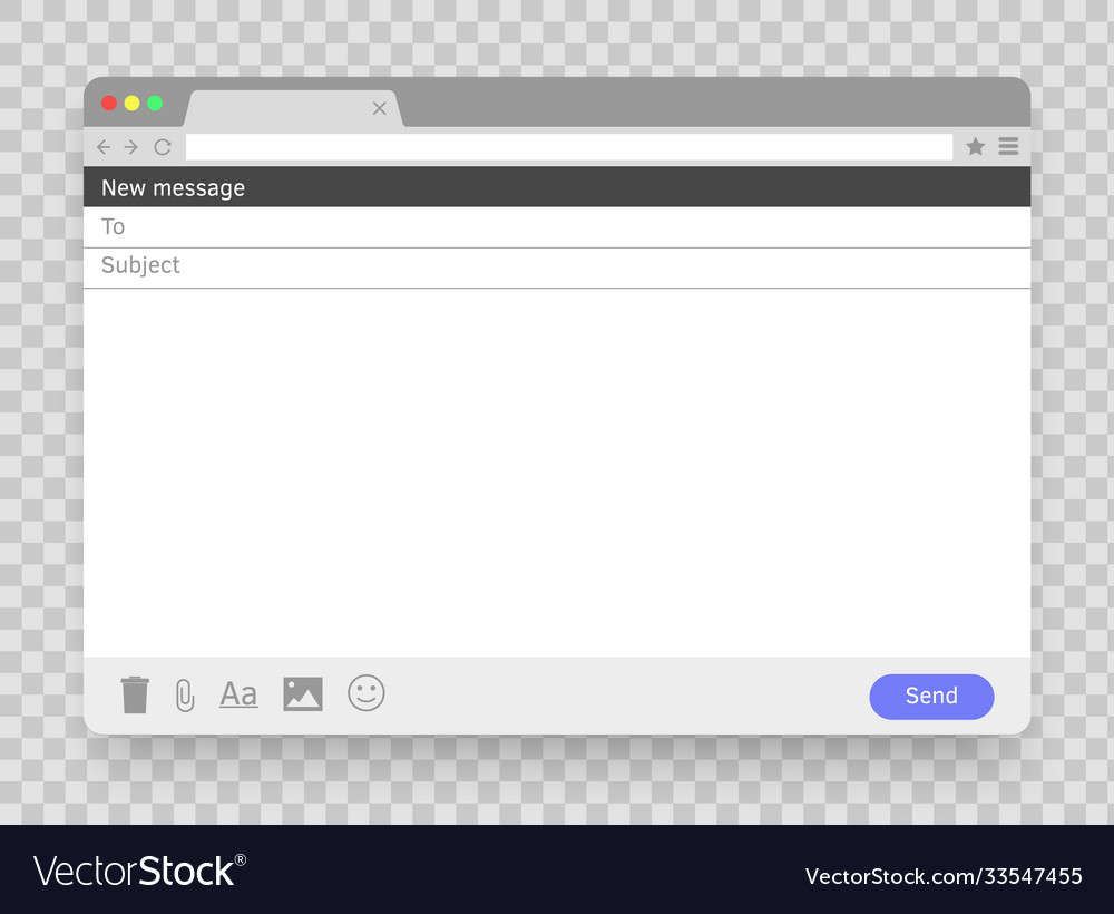 Email message blank window e-mail empty frame vector image Email message blank window e-mail empty frame