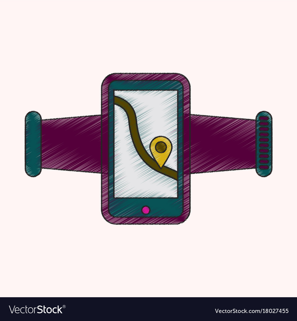 Flat shading style icon smartphone for running