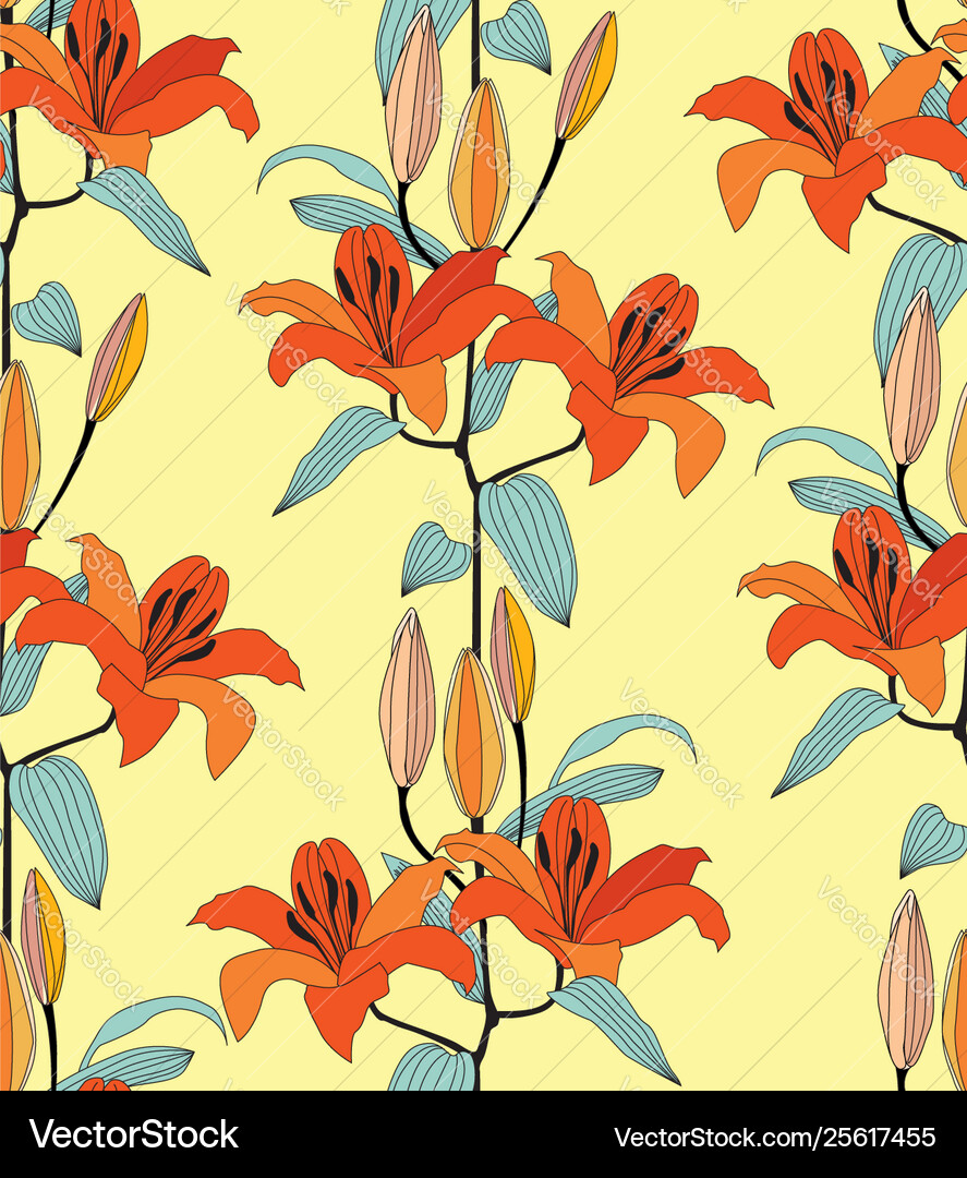 Floral seamless pattern flower background Vector Image
