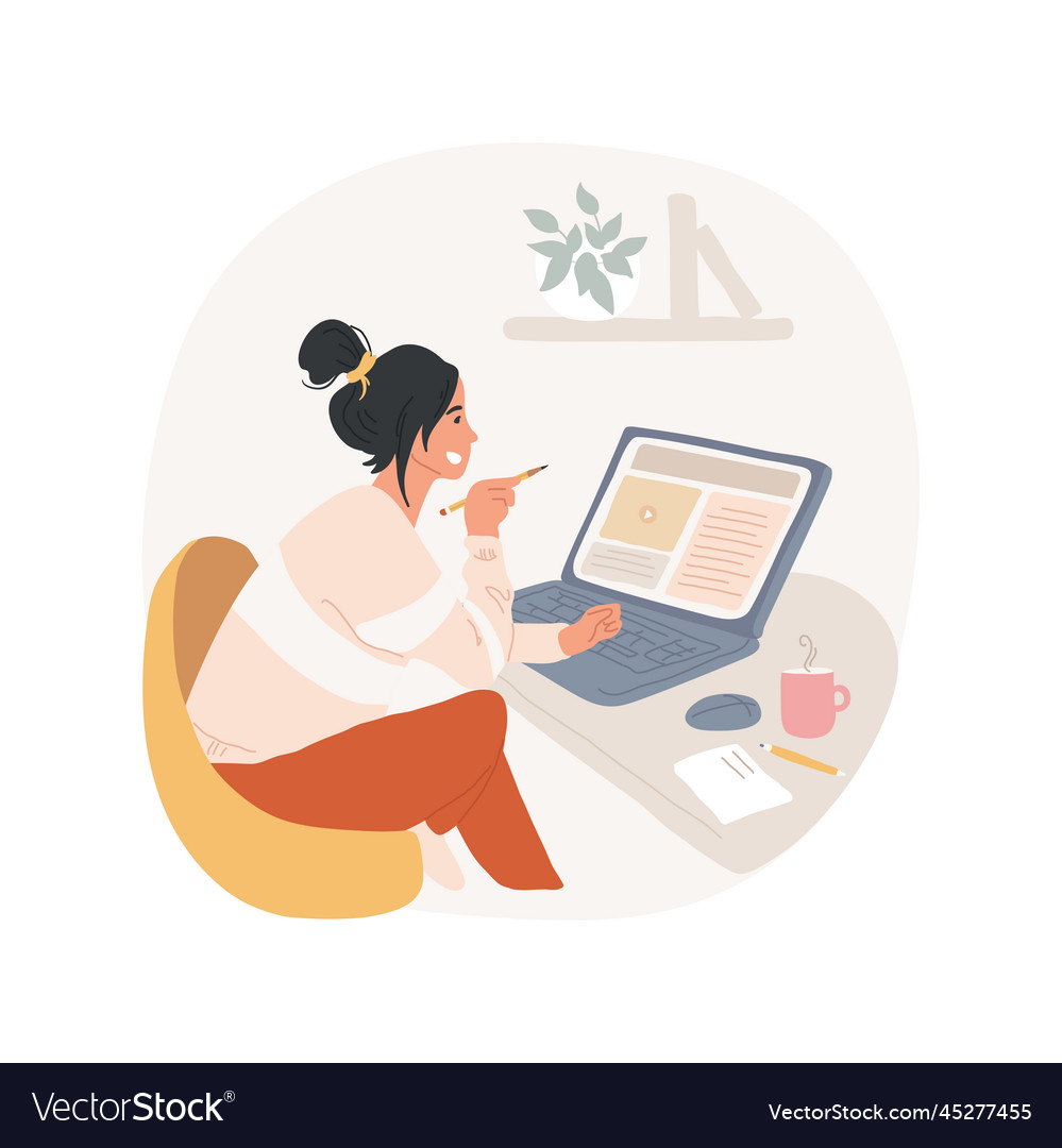 Girl Reading Online Blogs
