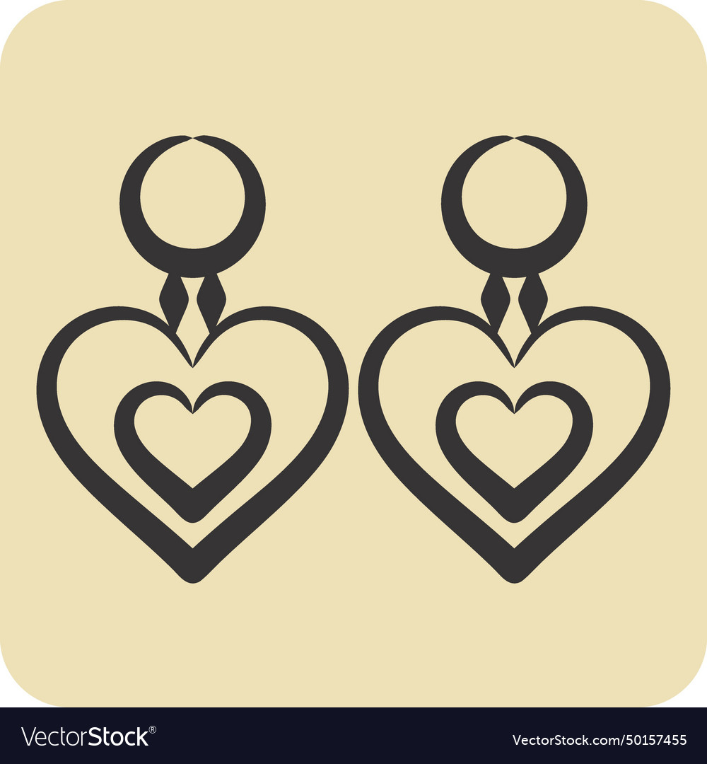 Icon earrings related to ring symbol hand drawn vector image Icon earrings related to ring symbol hand drawn