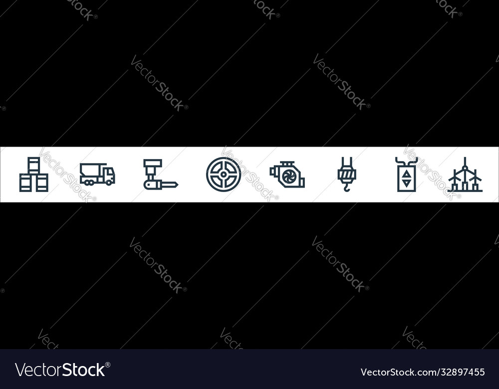 Industrial process line icons linear set quality Vector Image Industrial process line icons linear set quality