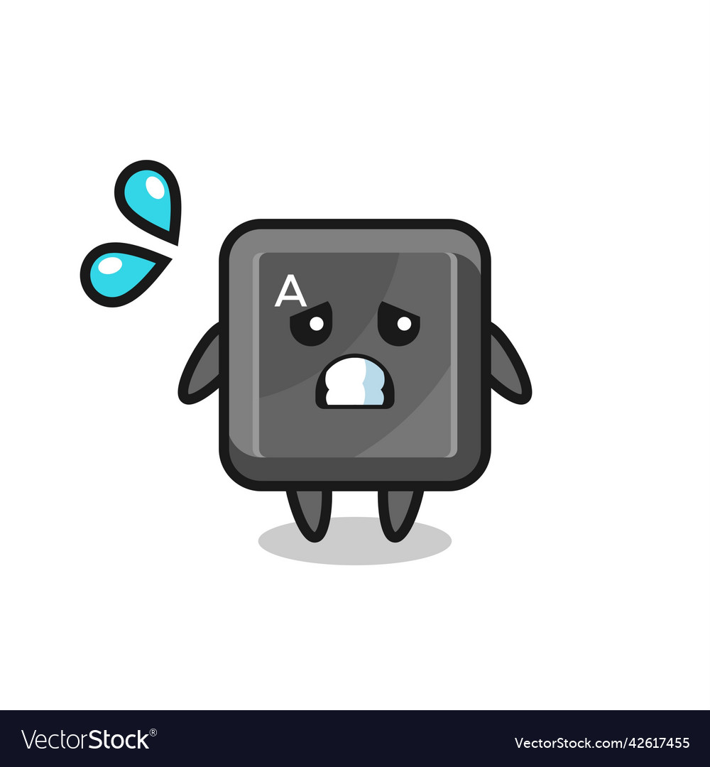 Keyboard button mascot character with afraid Vector Image Keyboard button mascot character with afraid
