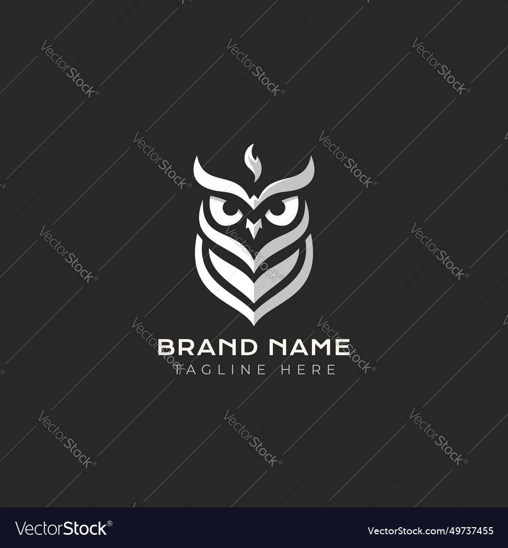 Owl logo emblem mascot on dark background