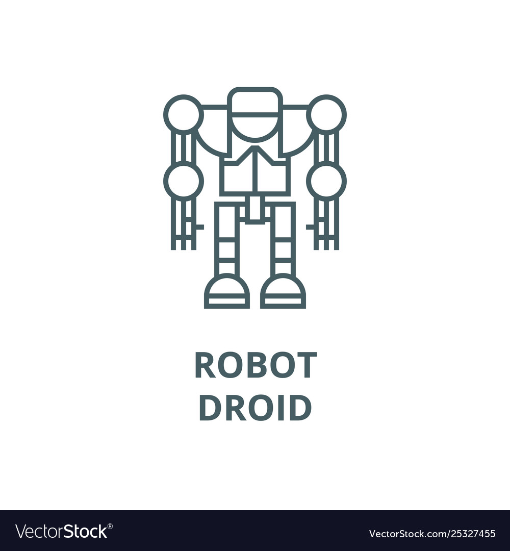 Robotdroid line icon linear concept vector image Robotdroid line icon linear concept