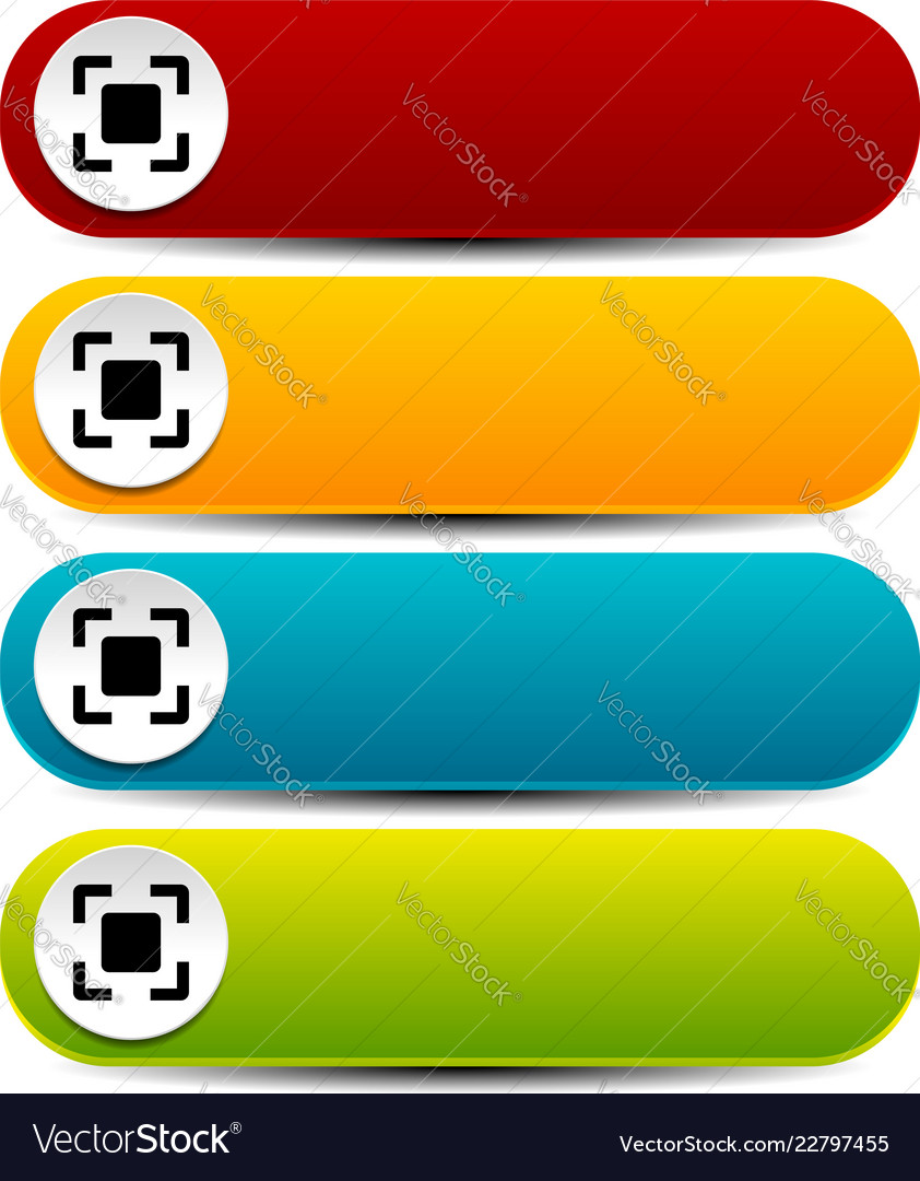 Rounded horizontal buttons in several colors vector image Rounded horizontal buttons in several colors