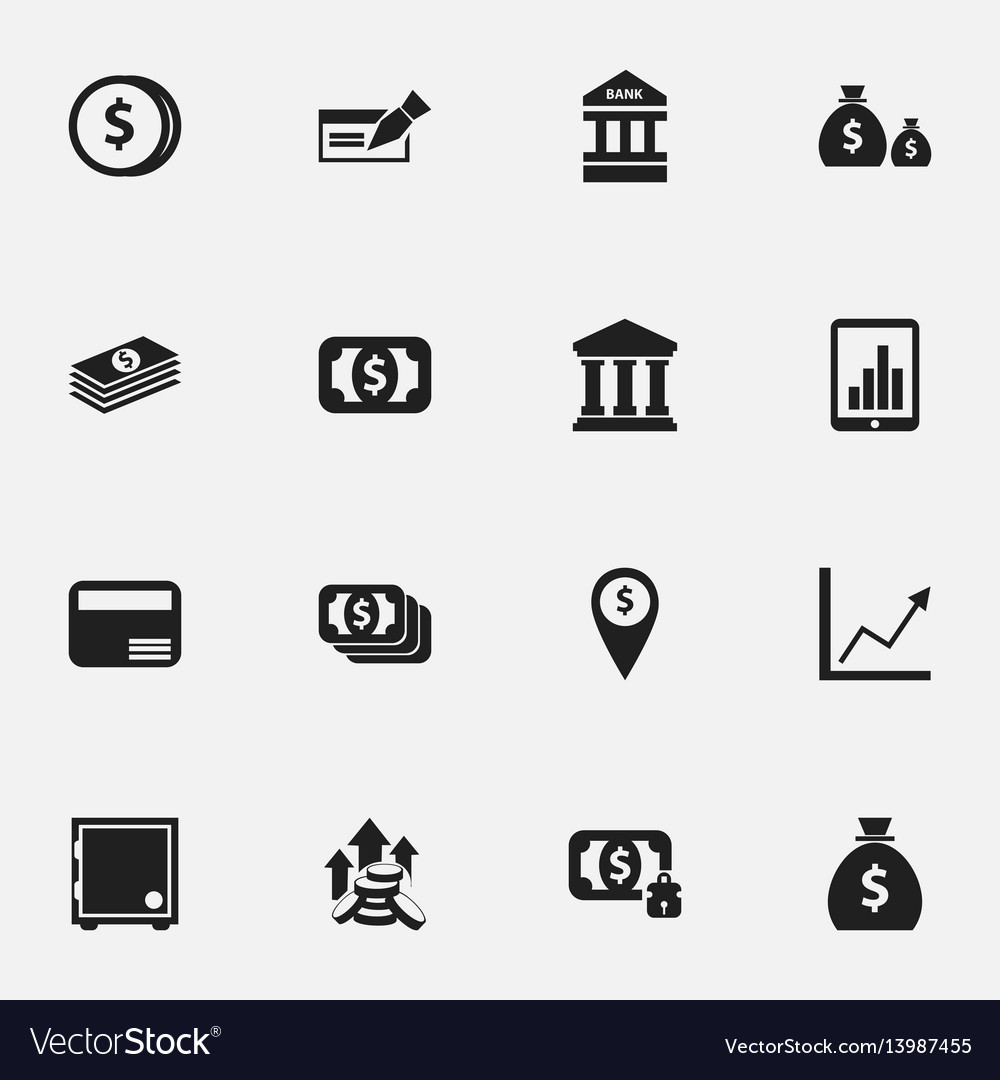 Set of 16 editable investment icons includes