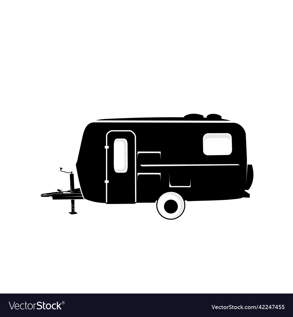 Silhouette logo design trailer car