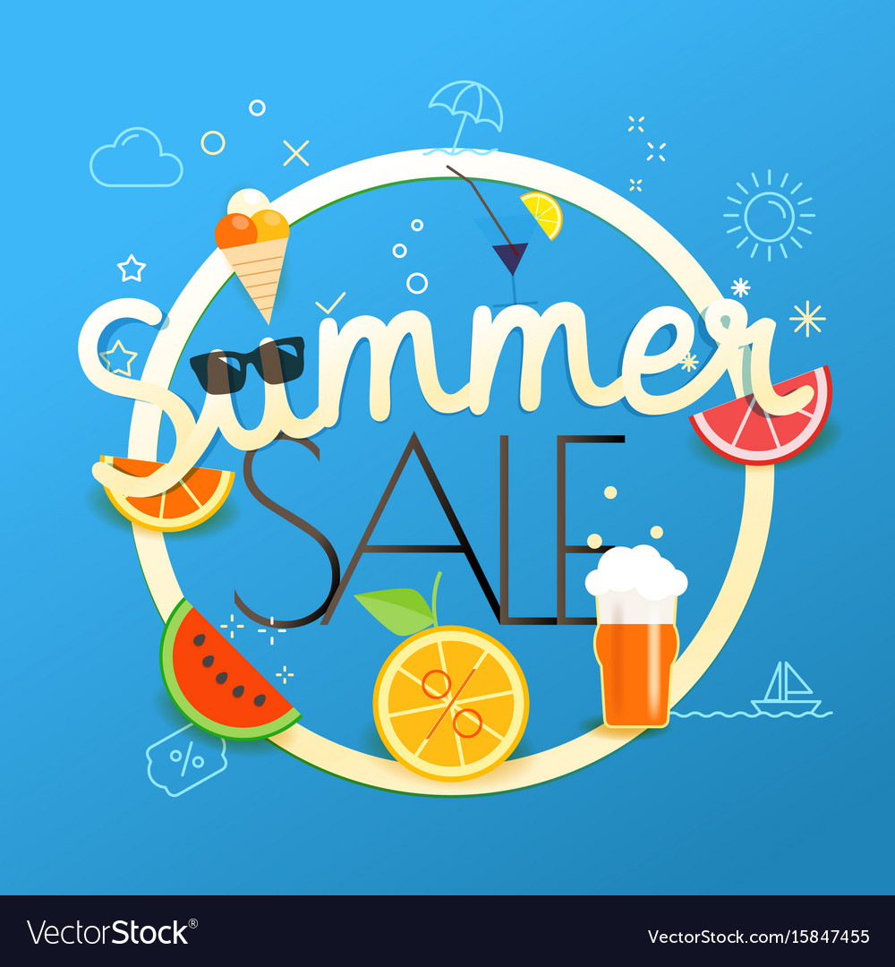 Summer sale season concept Royalty Free Vector Image