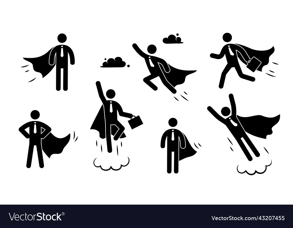 Superhero stick man Royalty Free Vector Image - VectorStock